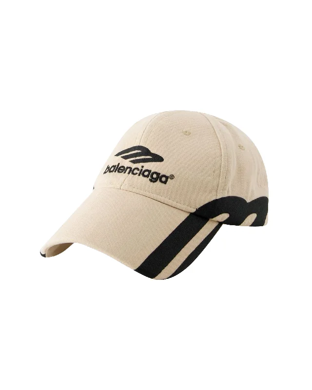 3b Cap - Balenciaga - Cotton - Beige