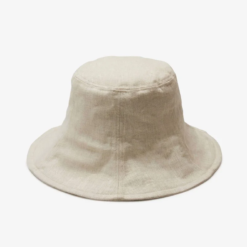 Cami Linen Bucket Hat In Cream