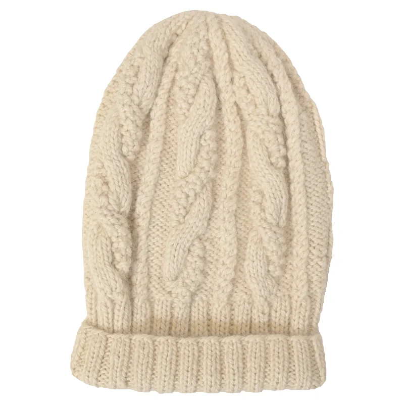 Eugenia Kim Cable Knit Beanie in Cream Wool