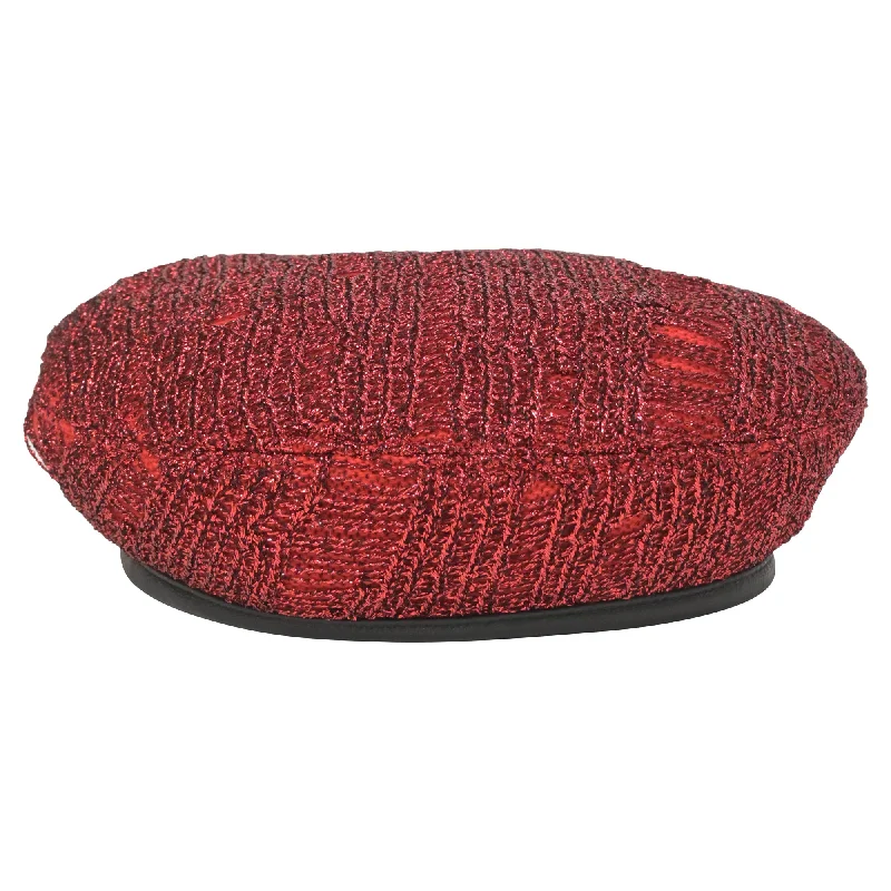 Eugenia Kim Solid Beret in Red Tweed