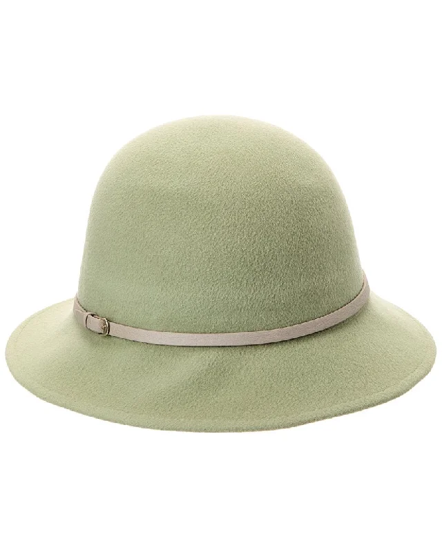 Helen Kaminski Alto 6 Leather-Trim Wool Hat