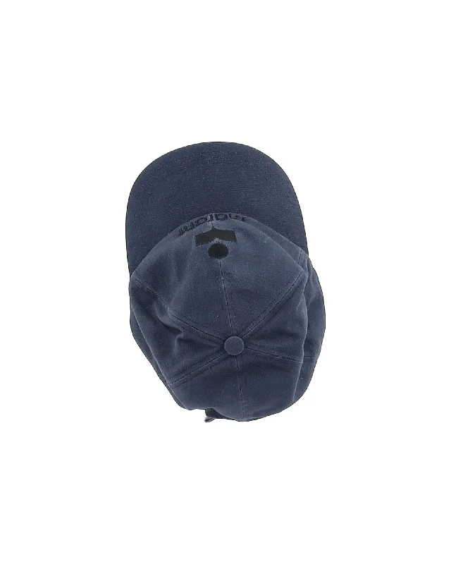 Isabel Marant Tyron Logo-Embroidered Baseball Cap in Navy Blue Cotton