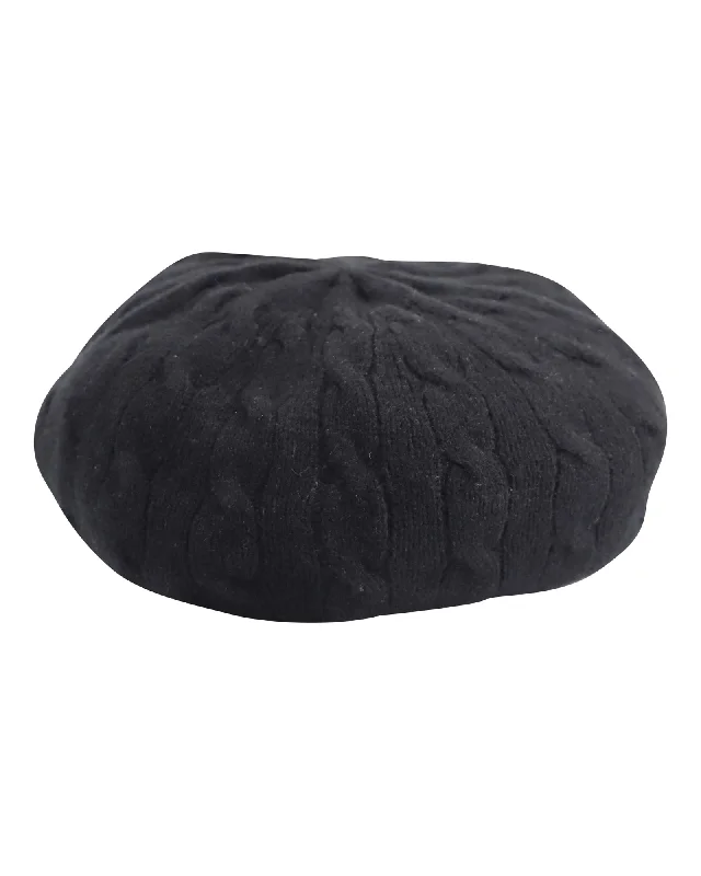 Ralph Lauren Purple Label Beanie Hat in Black Cashmere