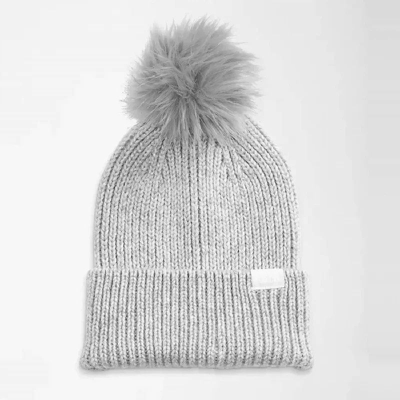 Unisex Airspun Pom Beanie Hat In Light Grey Heather