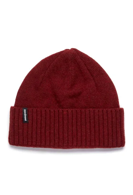 Unisex Brodeo Beanie Hat In Sequoia Red