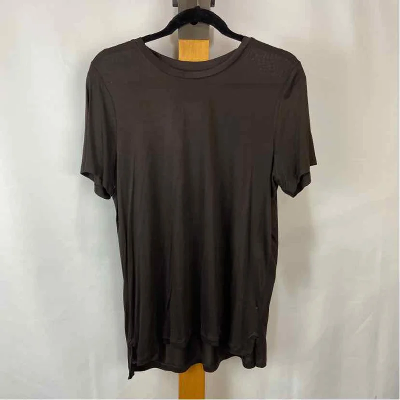 Banana Republic Women's Size L Brown Solid Short Sleeve Shirt