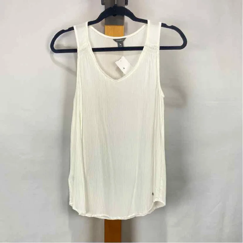 Eddie Bauer Women's Size S White Solid Sleeveless Shirt