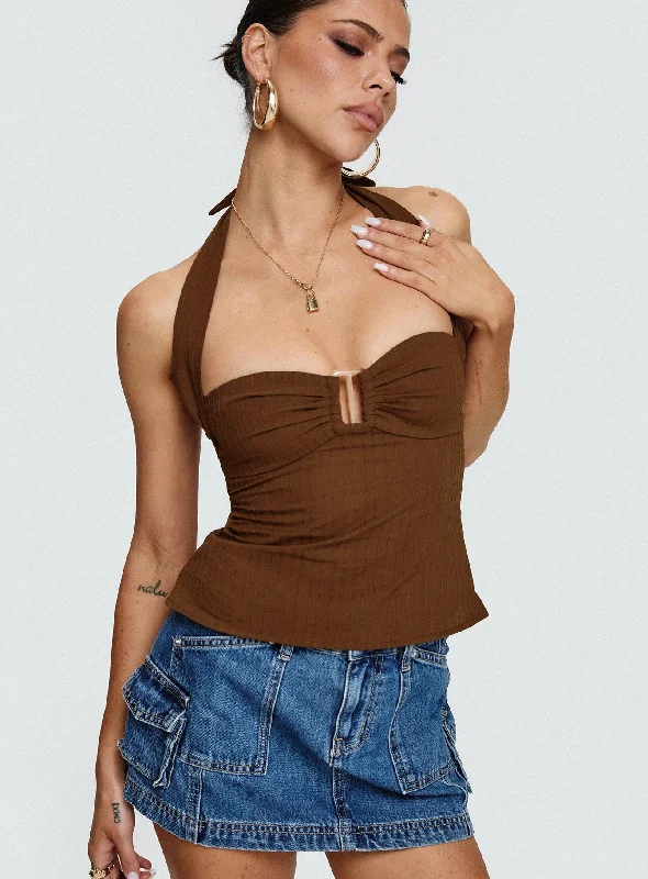 Isabetta Halter Top Chocolate