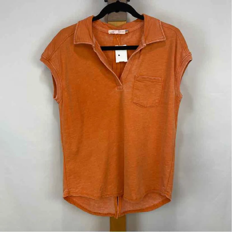 Jane & Dilancey Women's Size S Orange Heathered Short Sleeve Shirt