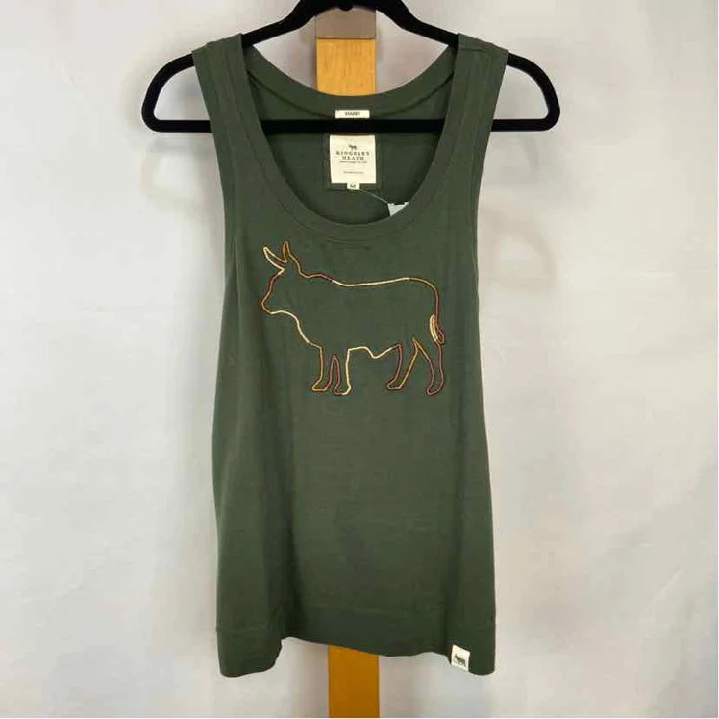 Kingsley Heath Women's Size M Green Embroidered Tank