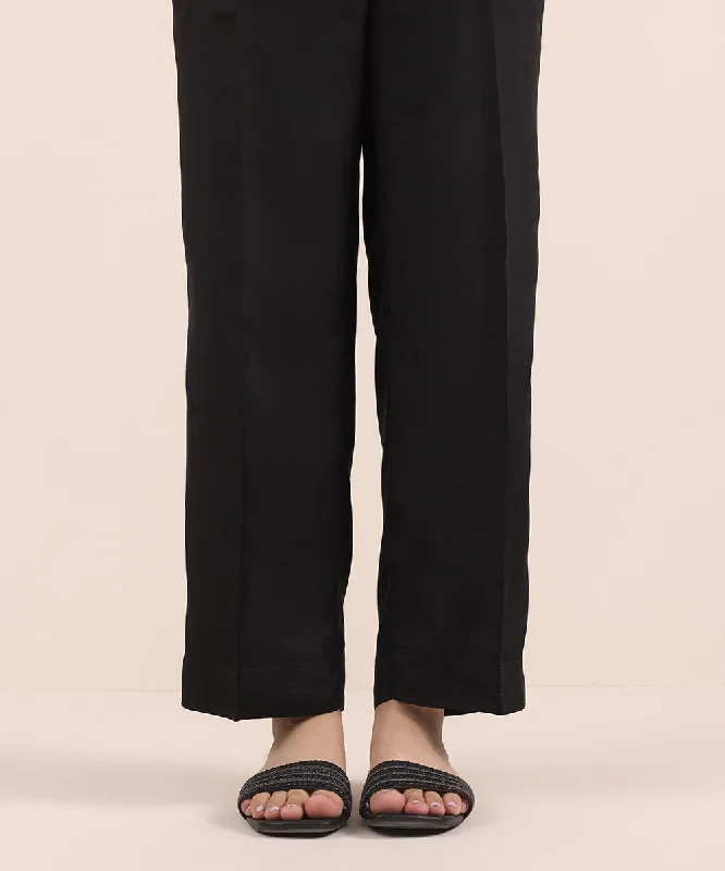 Raw Silk Straight Pants