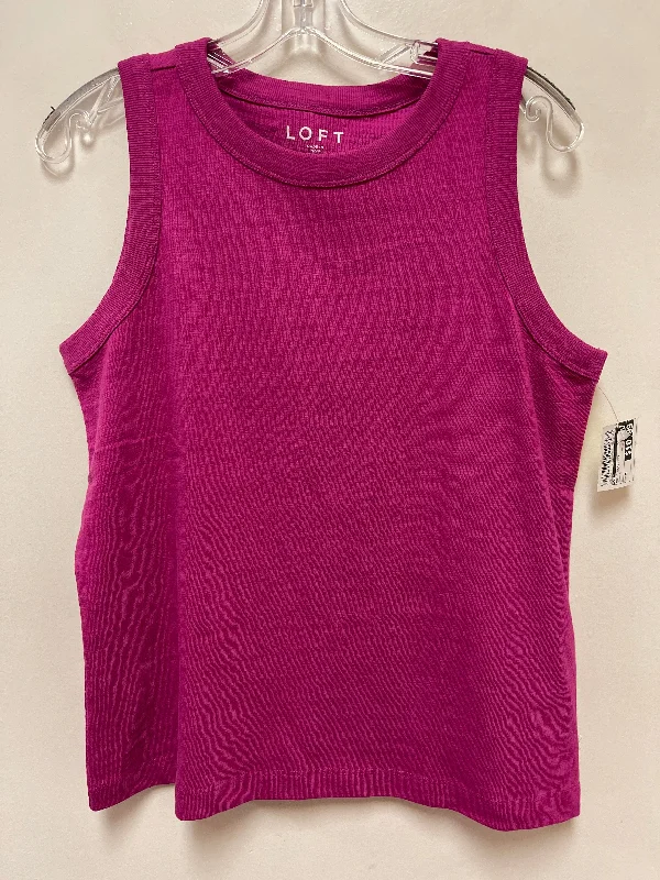 Top Sleeveless By Loft In Purple, Size: M