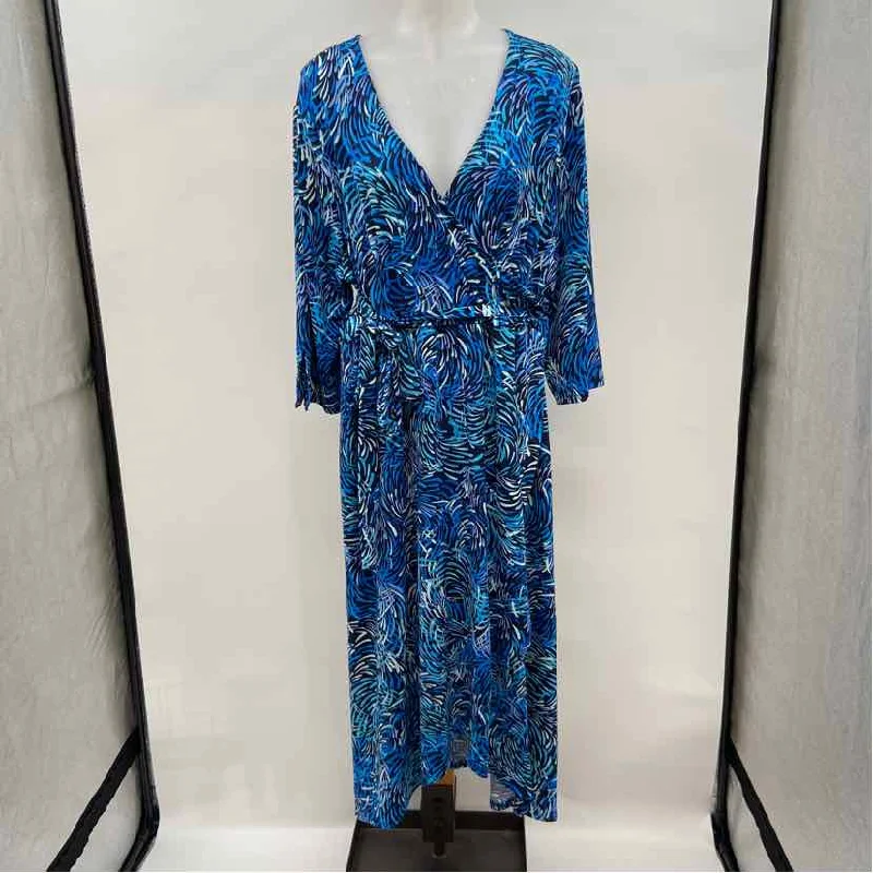 Catherines Women's Size 1X Blue Swirls Dress