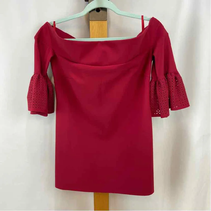 Chiara Boni Women's Size 12 Cranberry Solid Dress