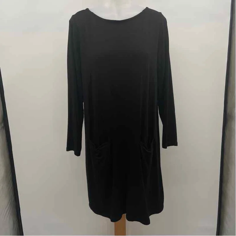 Eileen Fisher Women's Size M Black Solid Dress