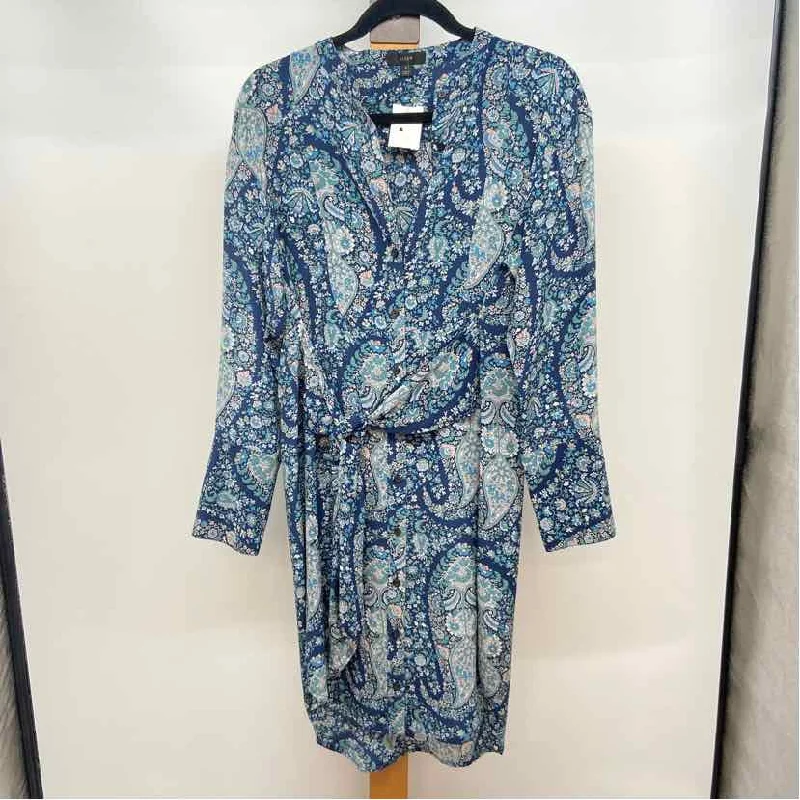 J Crew Women's Size 6 Navy Floral Dress