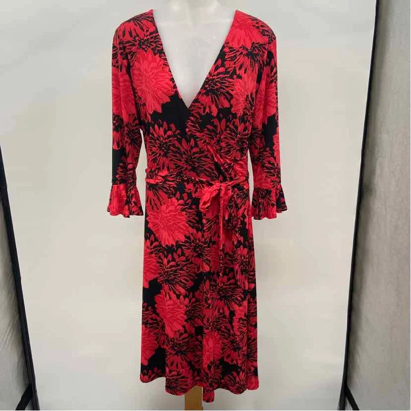 Leota Women's Size L Red Floral Dress