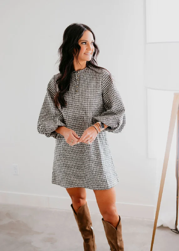 Thalia Houndstooth Dress