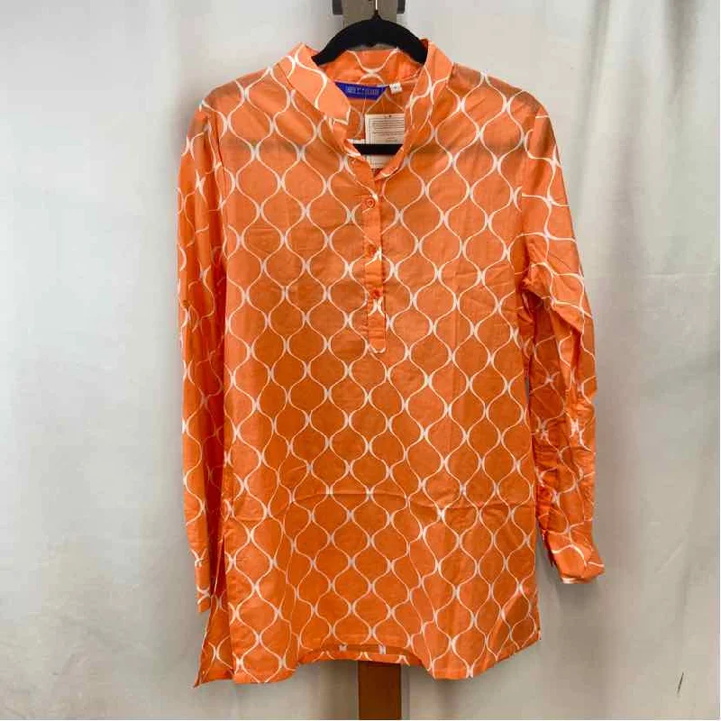 Three Islands Women's Size M Orange Print Dress