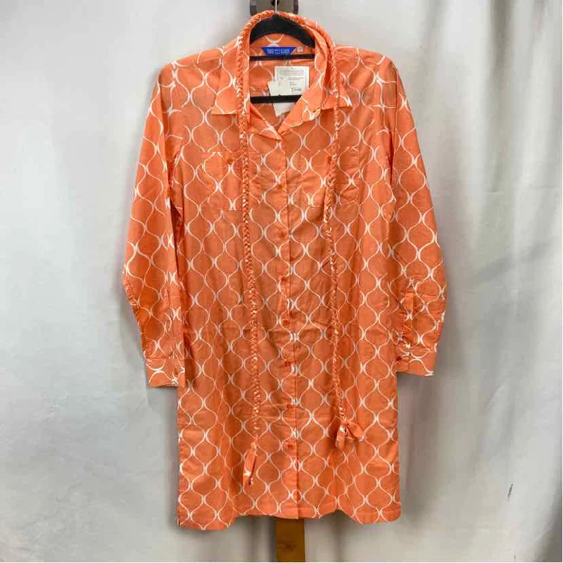 Three Islands Women's Size S Orange Print Dress