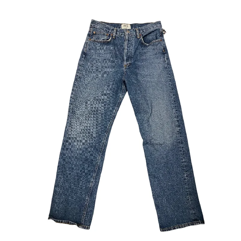 Jeans Straight By Agolde In Blue Denim, Size: 4