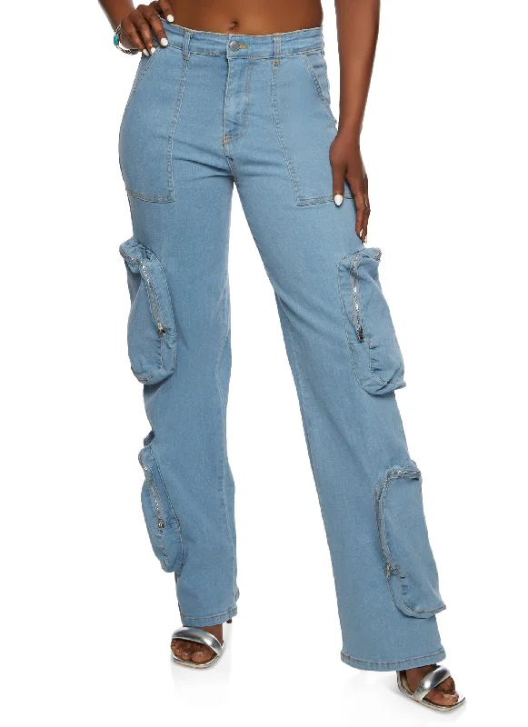 Daisy High Rise Wide Cargo Jeans