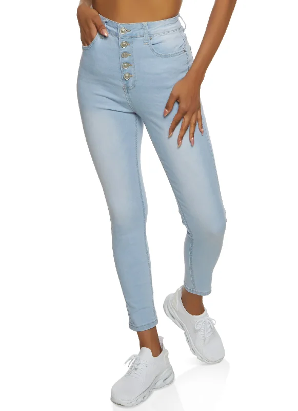 WAX Button Fly Skinny Jeans