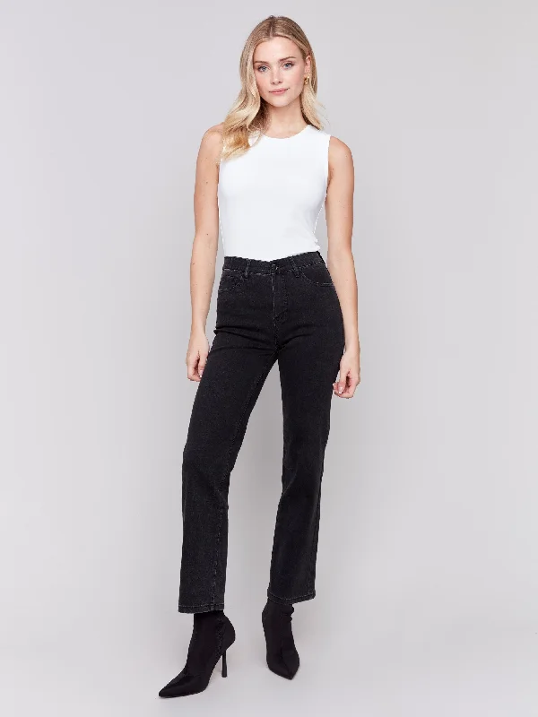 Straight Leg Jeans - Charcoal