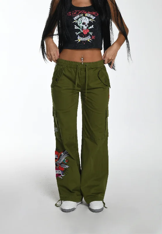 Womens Brave Heart Cargo Trouser - Green