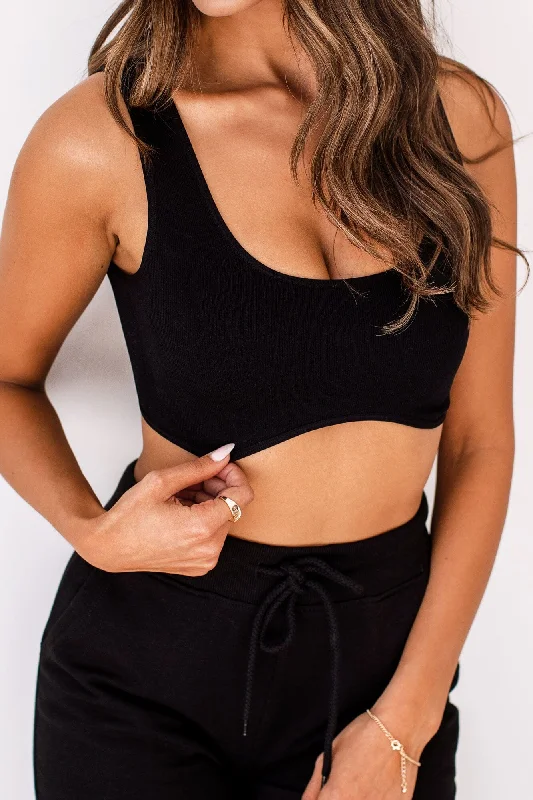 Britta Black Crop Top