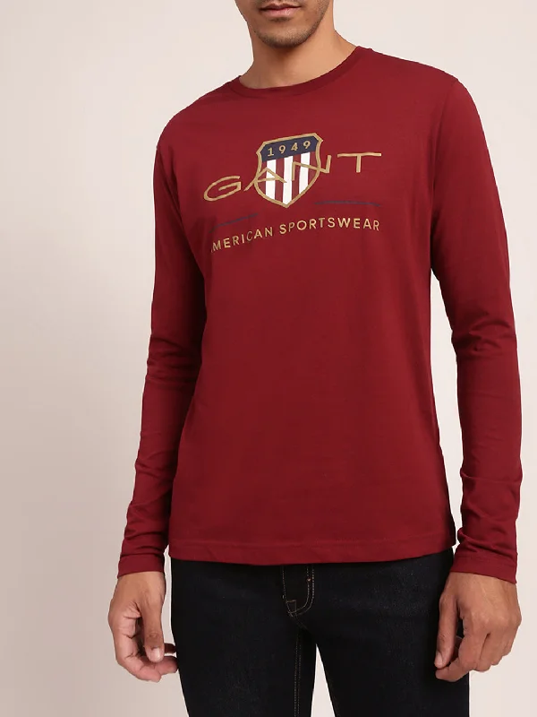 Gant Maroon Logo Regular Fit T-Shirt