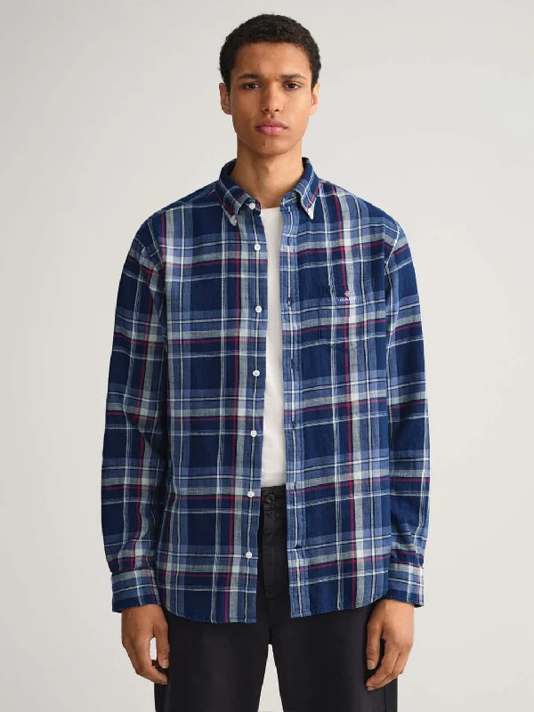 Gant Blue Checked Regular Fit Shirt