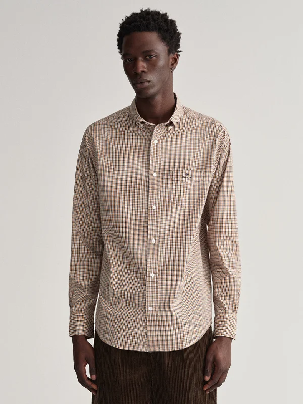 Gant Orange Checked Regular Fit Shirt