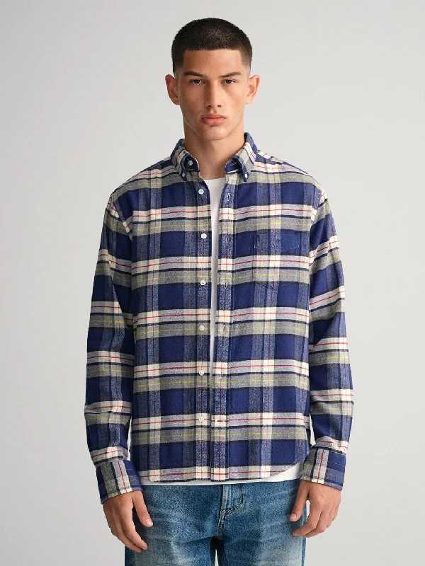 Gant Blue Checked Regular Fit Shirt