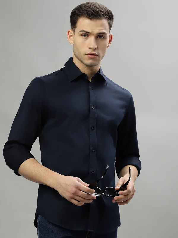 Iconic Blue Fashion Slim Fit Shirt