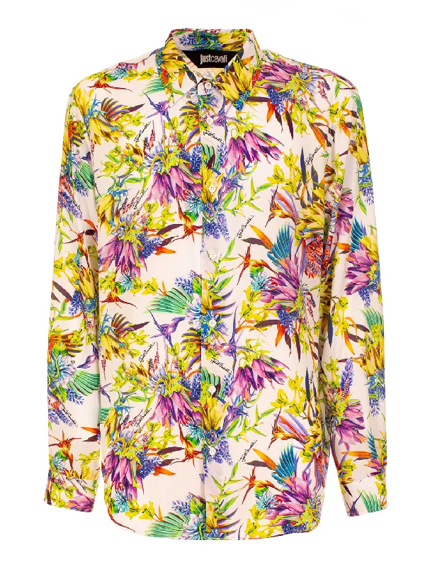 Just Cavalli Multi Floral Slim Fit Shirt