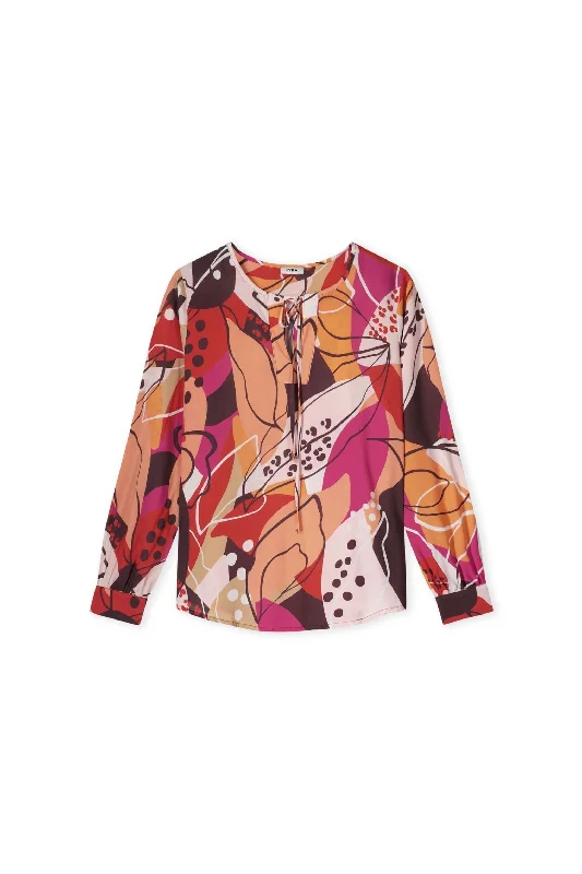 Leaf Millie Printed Blouse - Pumpkin Orange