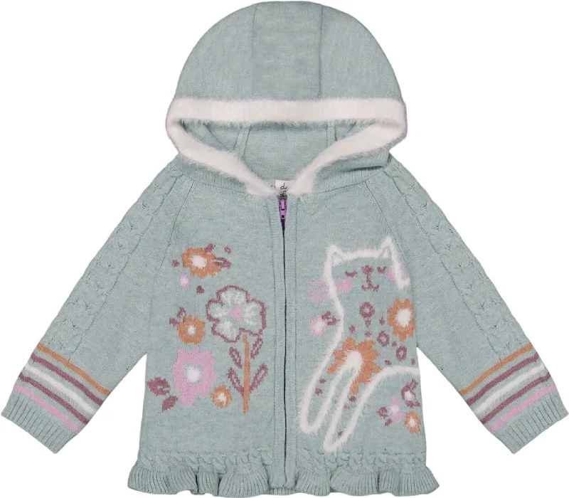 Jacquard Hooded Knit Cardigan - Little Girl|-|Cardigan à capuchon en tricot jacquard - Petite fille