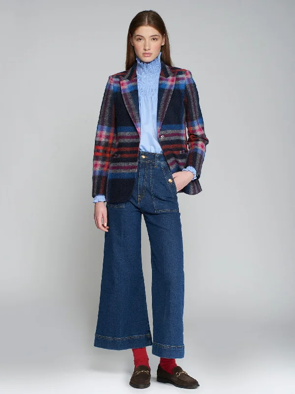 Vilagallo Navy Plaid Jacket