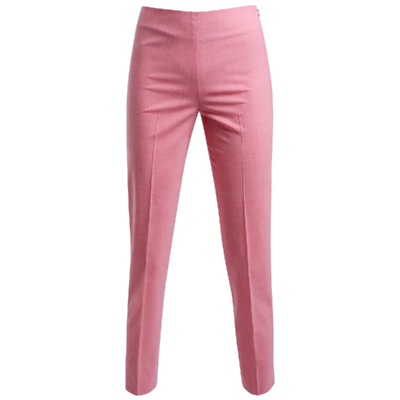 Classic Side Zip L/W Wool Pant In Bubble Gum Melange