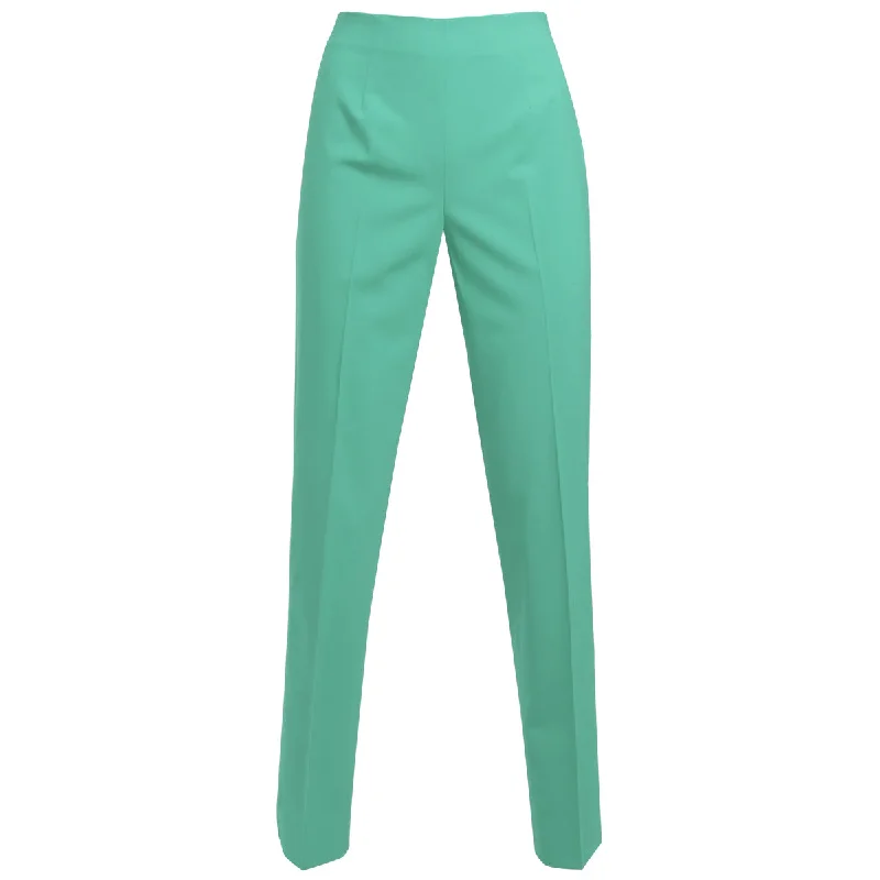 Classic Side Zip L/W Wool Pant In Dark Mint