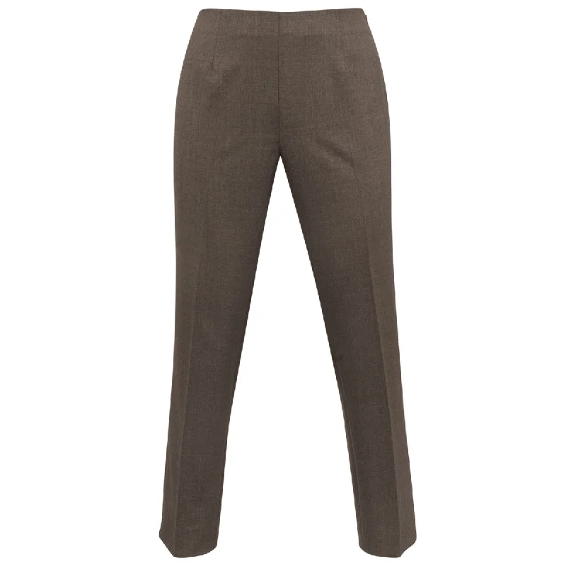 Classic Side Zip L/W Wool Pant In Earth Melange