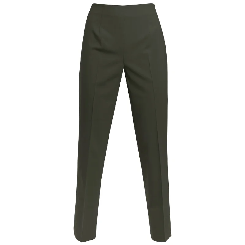 Classic Side Zip L/W Wool Pant In Forest Green