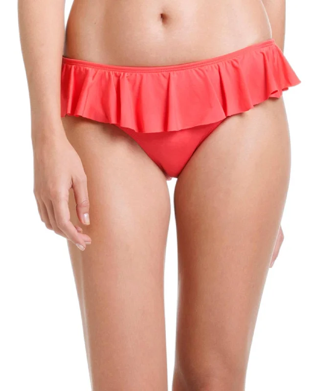 Core Solids Ruffle Hipster In Coral