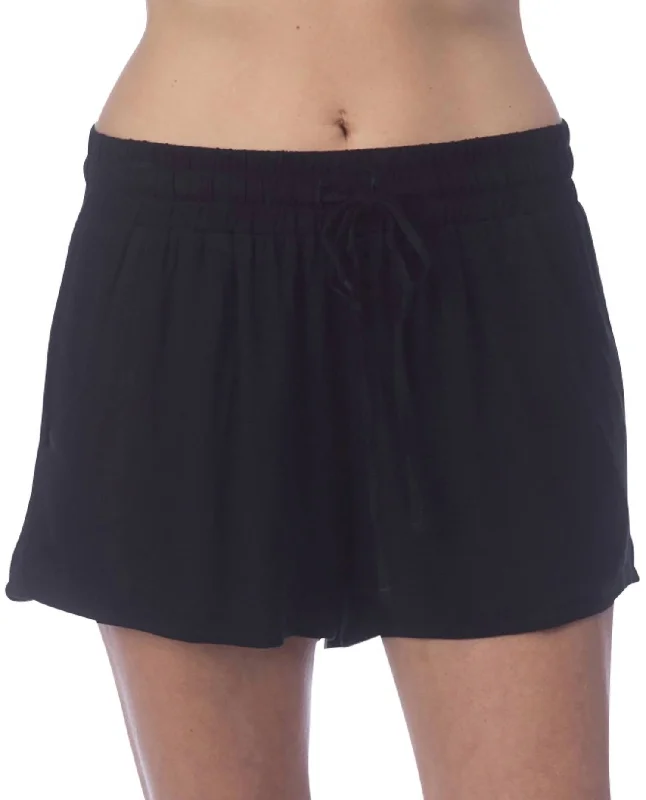 Drawstring Beach Short In Black