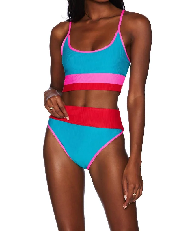 Eva Top In Cabana Colorblock