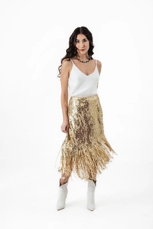 Gold Sequin Alexandra Skirt