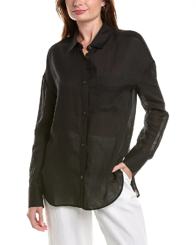 Onia Air Linen-Blend Boyfriend Shirt