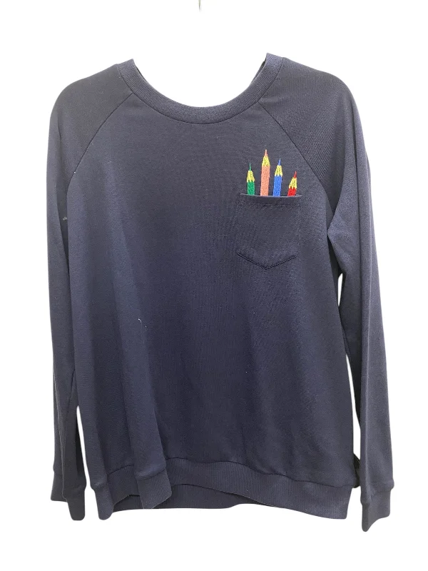 Top Long Sleeve Basic By Modcloth In Blue, Size: Xl