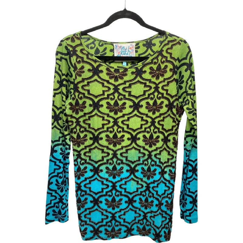 Top Long Sleeve By Clothes Mentor In Blue & Green, Size: L